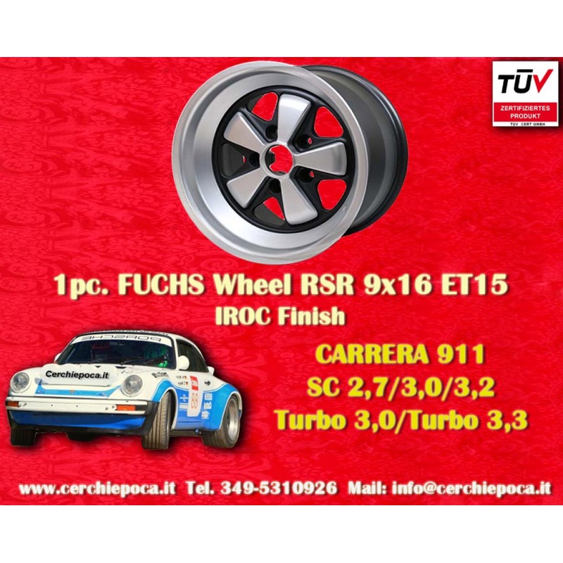 1 Felge Fuchs 9x16 5x130 Porsche 911 SC Carrera -1989 turbo -1989 anodized look