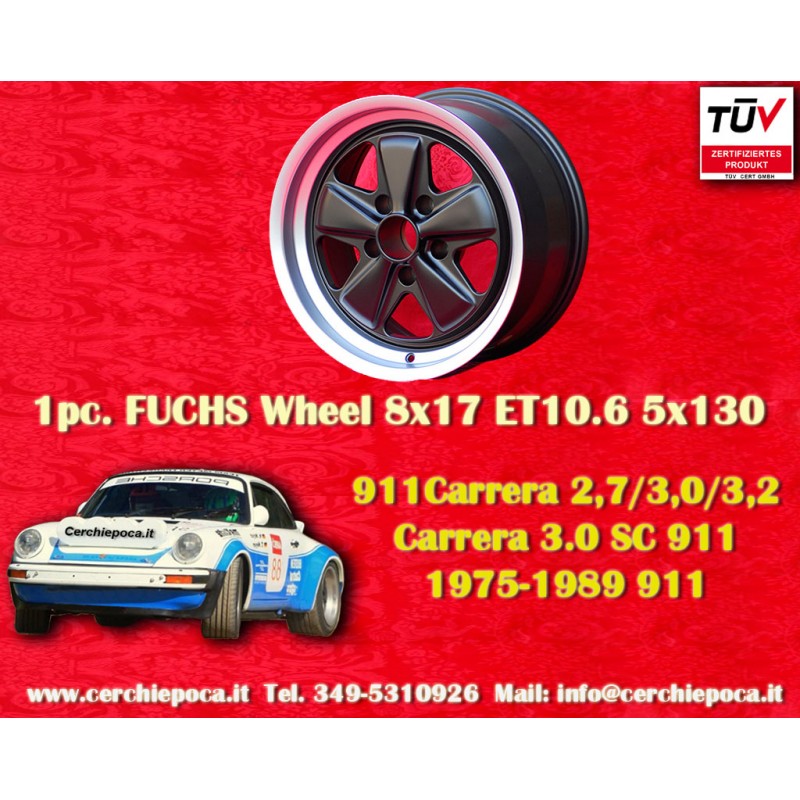 1 wheel Fuchs 8x17 5x130 Porsche 911 SC Carrera -1989 turbo -1987 matt black/diamond cut