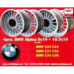 4 cerchi Alpina 9x18 + 10.5x18 5x120 BMW serie 5 E34 serie 6 E24 serie 7 E23 E32 8 E31