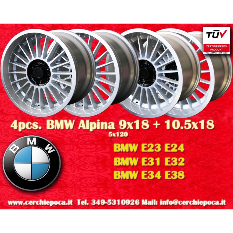 4 Felgen Alpina 9x18 + 10.5x18 5x120 BMW serie 5 E34 serie 6 E24 serie 7 E23 E32 8 E31