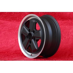 1 Felge Fuchs 7.5x17 5x130 Porsche 944 1987- 944S 944S2 968 928 964 993 996 Boxster 986 matt black/diamond cut