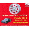 1 cerchio Babyfuchs 5.5x15 4x130 Porsche Volkswagen Beetle 67- Karmann Ghia 67- Type 3 411 412 silver/diamond cut