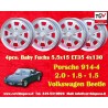 1 Felge Babyfuchs 5.5x15 4x130 Porsche Volkswagen Beetle 67- Karmann Ghia 67- Type 3 411 412 silver/diamond cut