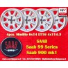 4 cerchi Minilite 6x14 4x114.3 MG Triumph Saab MBG TR2-TR6 Saab 99 Toyota Corolla Starlet Carina silver/diamond cut