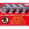 4 cerchi Minilite 5.5x13 4x130 Skoda MB1000 MB1100 105 110 120 130 silver/diamond cut