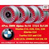 4 Felgen Alpina 8x16 5x120 BMW serie 5 E12 E28 E34 serie 6 E24 serie 7 E23 E32 E3 E9 silver/black