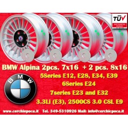 4 cerchi Alpina 7x16 + 8x16 5x120 BMW serie 5 E12 E28 E34 serie 6 E24 serie 7 E23 E32 E3 E9