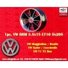 1 wheel BRM 5.5x15 5x205 Volkswagen Beetle Kafer Maggiolino T1 T2a Typ3 Karmann Ghia black/diamond cut