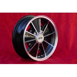 1 cerchio BRM 5.5x15 5x205 Volkswagen Beetle Kafer Maggiolino T1 T2a Typ3 Karmann Ghia black/diamond cut