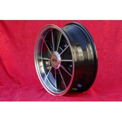 1 cerchio BRM 5.5x15 5x205 Volkswagen Beetle Kafer Maggiolino T1 T2a Typ3 Karmann Ghia black/diamond cut