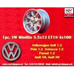 1 jante Minilite 5.5x13 4x100 BMW Opel Volkswagen  1502 1602 1802 2002 tii 3 E21 Kadett B-C Manta Ascona A-B GT Olympia 