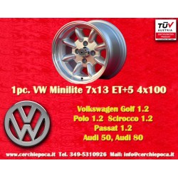 1 cerchio Minilite 7x13 4x100 BMW Opel Volkswagen  1502 1602 1802 2002 tii 3 E21 Kadett B-C Manta Ascona A-B GT Olympia 