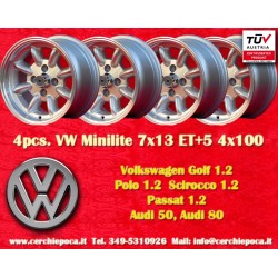 4 Felgen Minilite 7x13 4x100 BMW Opel Volkswagen  1502 1602 1802 2002 tii 3 E21 Kadett B-C Manta Ascona A-B GT Olympia A