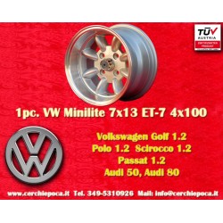 1 cerchio Minilite 7x13 4x100 BMW Opel Volkswagen  1502 1602 1802 2002 tii 3 E21 Kadett B-C Manta Ascona A-B GT Olympia 