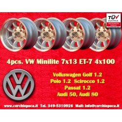 4 cerchi Minilite 7x13 4x100 BMW Opel Volkswagen  1502 1602 1802 2002 tii 3 E21 Kadett B-C Manta Ascona A-B GT Olympia A